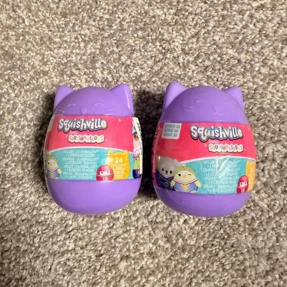 Squishmallows Other - Squishmallows Squishville Lavender Cat Plush Set